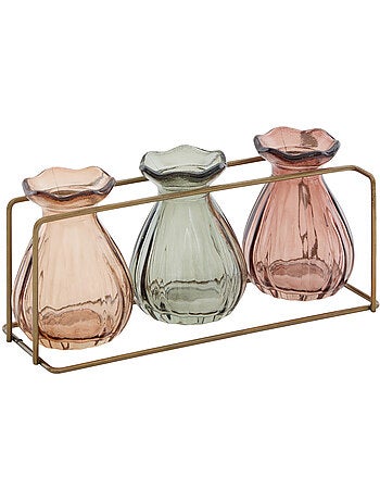 Lot de 3 soliflores en verre MONA