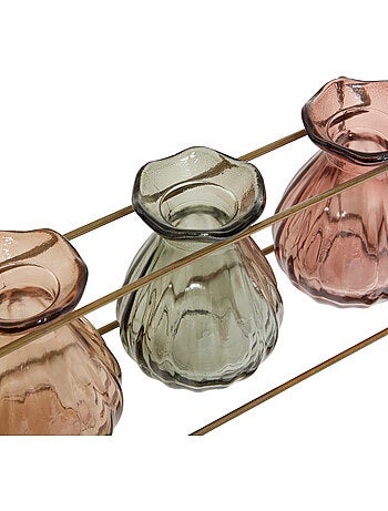 Lot de 3 soliflores en verre MONA