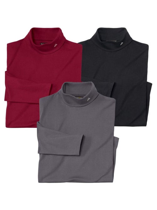 Lot de 3 Sous-Pull Col Roulé Mountain   - ATLAS FOR MEN - Kiabi