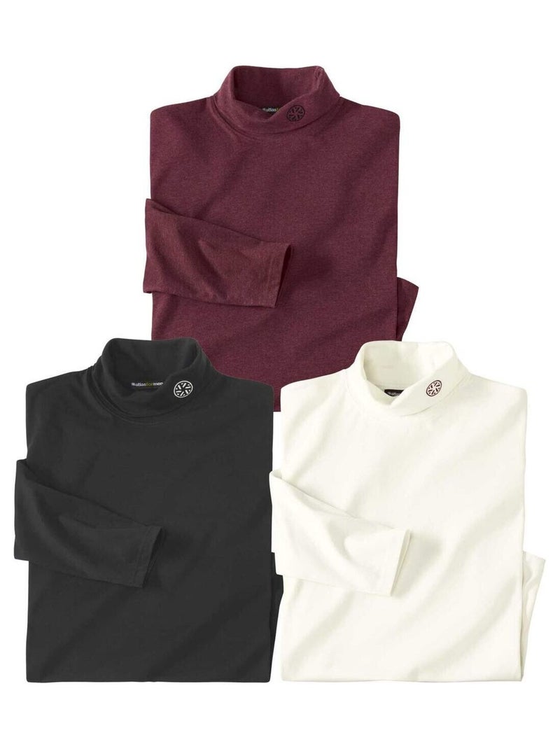 Lot de 3 Sous-Pull Col Roulé Snow  - Atlas For Men Multicolore - Kiabi