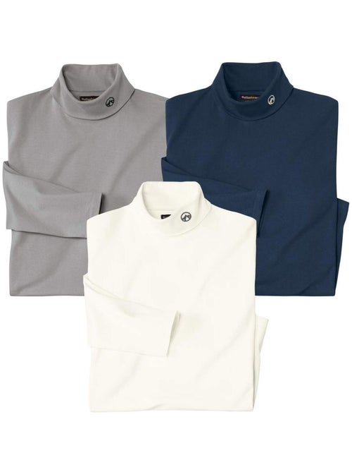 Lot de 3 Sous-Pulls Col Roulé  - ATLAS FOR MEN - Kiabi