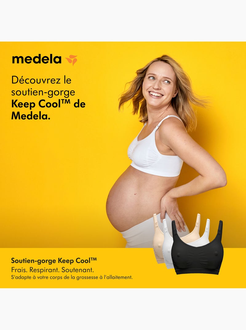 Lot de 3 soutien-gorge grossesse et allaitement Medela Keep Cool - Respirant, Adaptive Stretch, Noir - Kiabi
