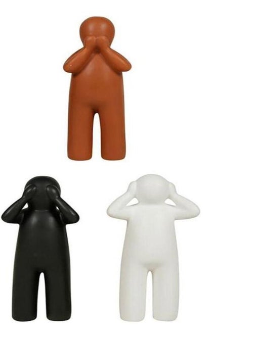 Lot de 3 statuettes céramique bonhommes 16 cm - Kiabi