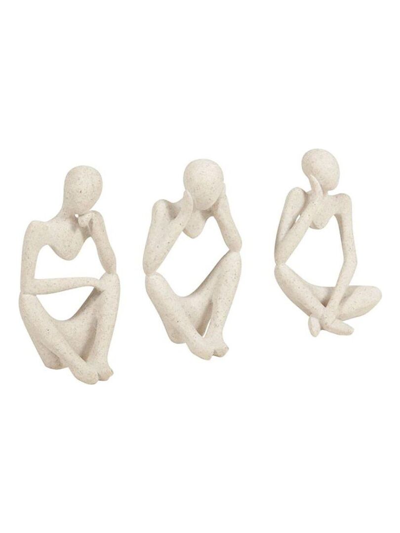 Lot de 3 statuettes dolomite contemporaines Blanc - Kiabi