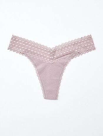 Lot de 3 strings coton et dentelle