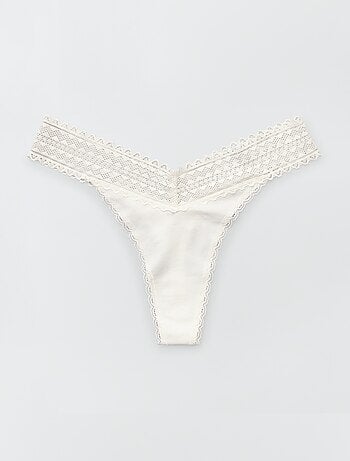 Lot de 3 strings coton et dentelle