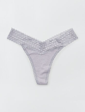 Lot de 3 strings coton et dentelle