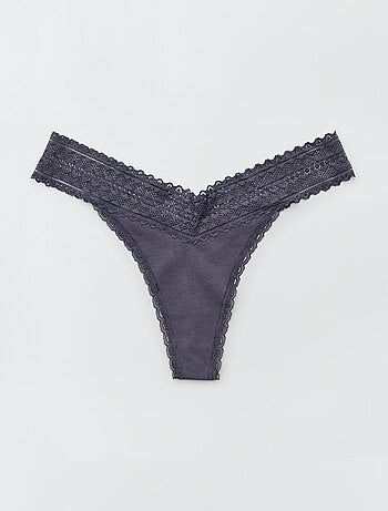 Lot de 3 strings coton et dentelle