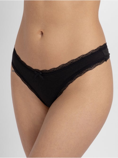 Lot de 3 strings en coton essentiels Dorina - Kiabi