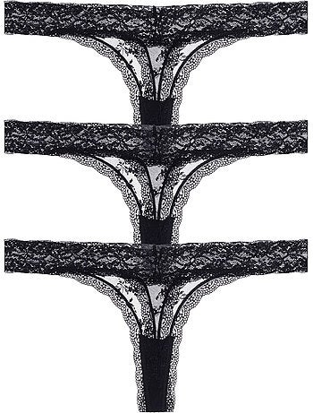 Lot de 3 strings en dentelle Dorina