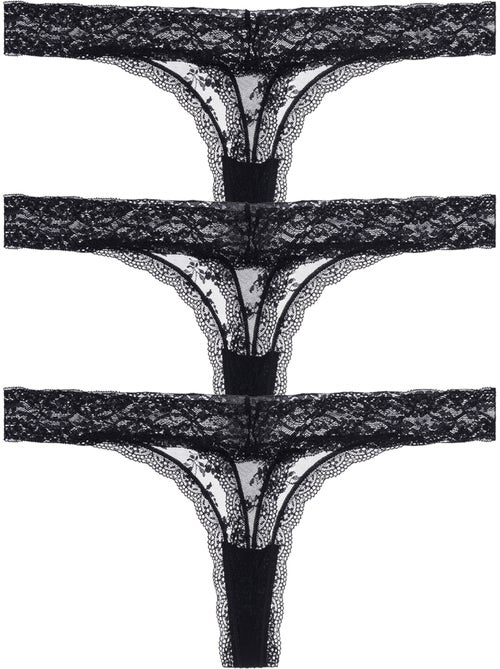 Lot de 3 strings en dentelle Dorina - Kiabi