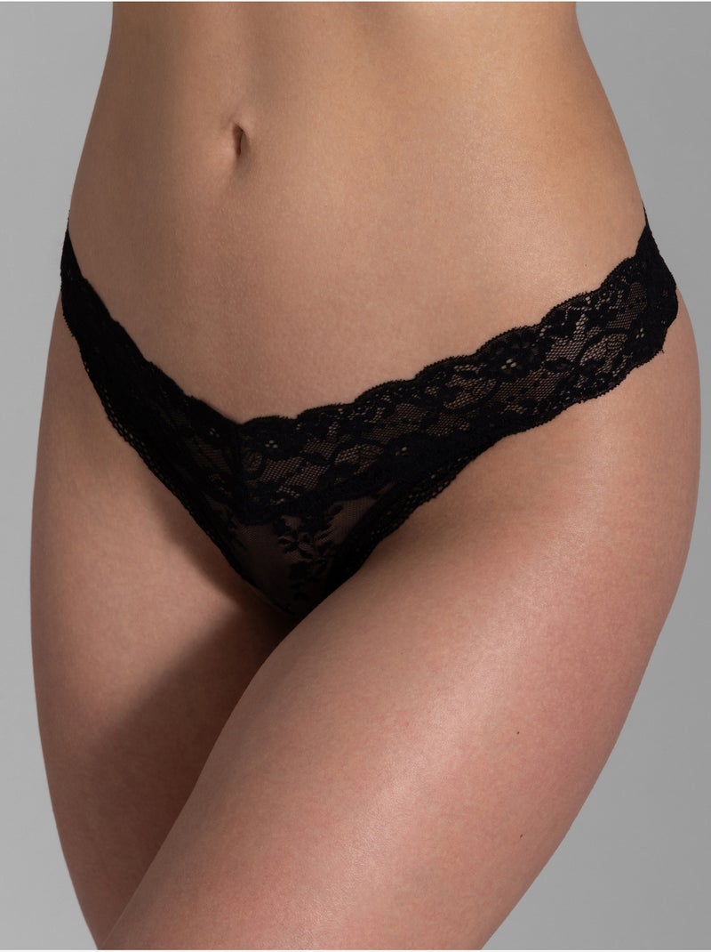 Lot de 3 strings en dentelle Dorina Noir - Kiabi
