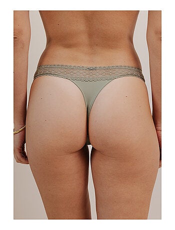 Lot de 3 strings en microfibre et dentelle