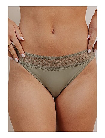 Lot de 3 strings en microfibre et dentelle