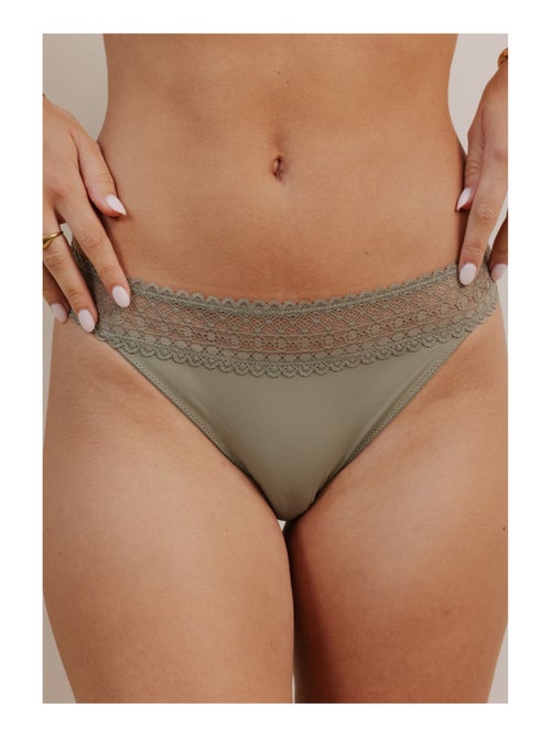 Lot de 3 strings en microfibre et dentelle - Kiabi