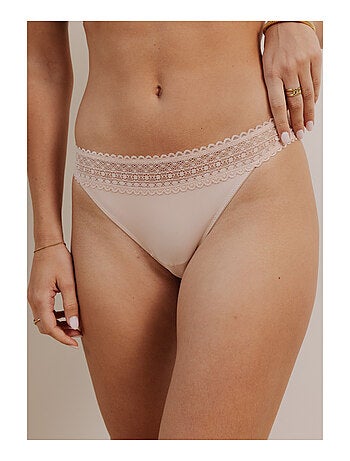Lot de 3 strings en microfibre et dentelle