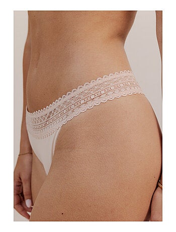 Lot de 3 strings en microfibre et dentelle