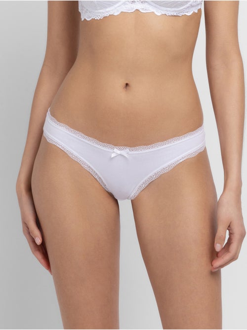 Lot de 3 strings essentiels en coton blanc Dorina - Kiabi