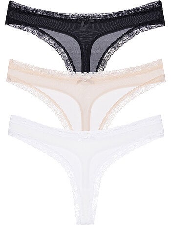 Lot de 3 strings essentiels en microfibre Dorina