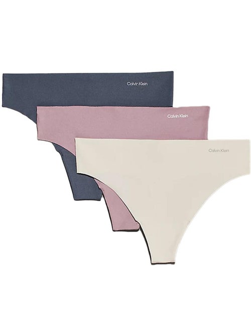 Lot de 3 Strings Femme Calvin Klein Jeans - Kiabi