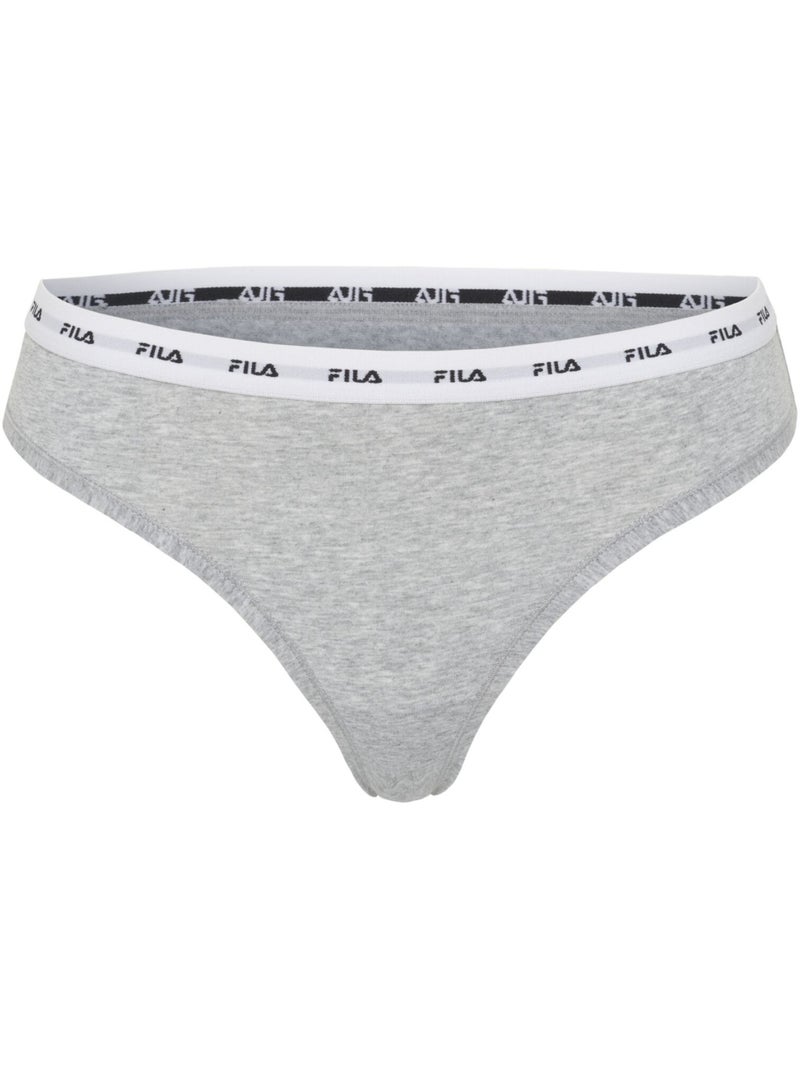 Lot de 3 strings femme uni Fila Gris - Kiabi