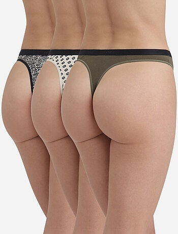 Lot de 3 Strings Les Pockets Coton