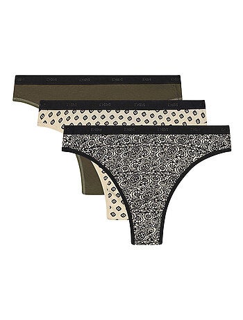 Lot de 3 Strings Les Pockets Coton