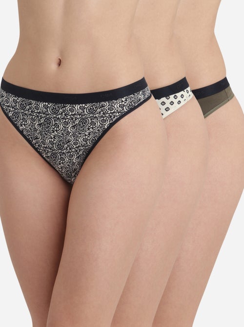Lot de 3 Strings Les Pockets Coton - Kiabi