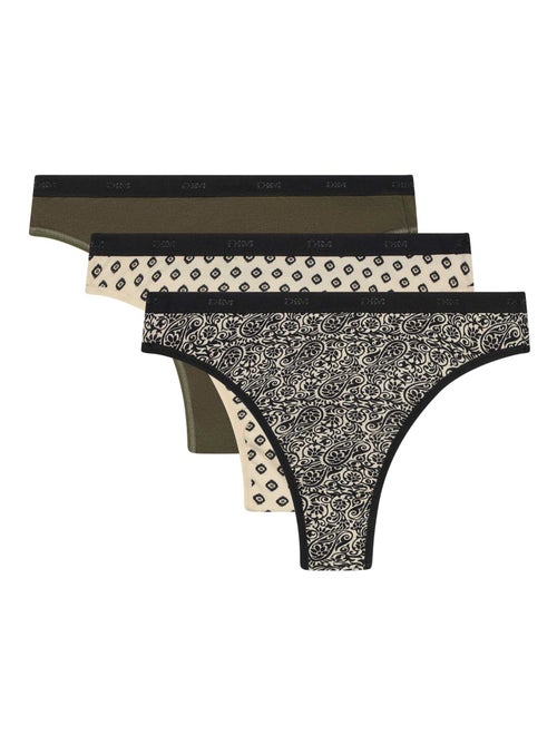 Lot de 3 Strings Les Pockets Coton - Kiabi