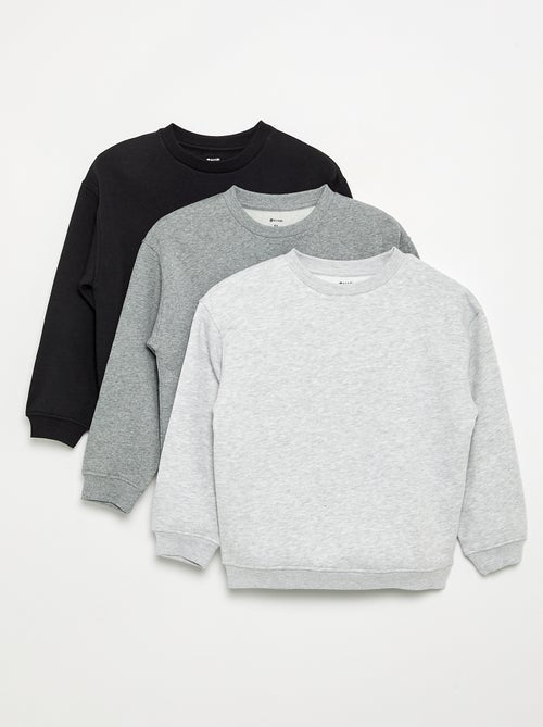 Lot de 3 sweats en polaire à manches longues - Kiabi