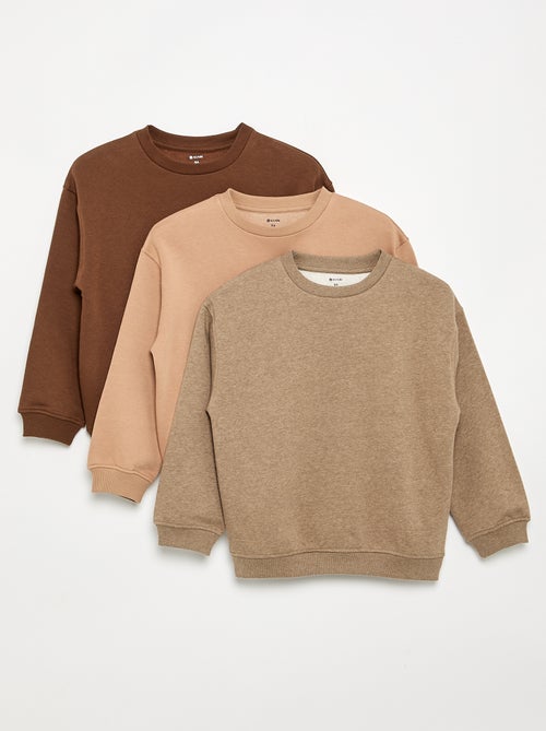 Lot de 3 sweats en polaire à manches longues - Kiabi