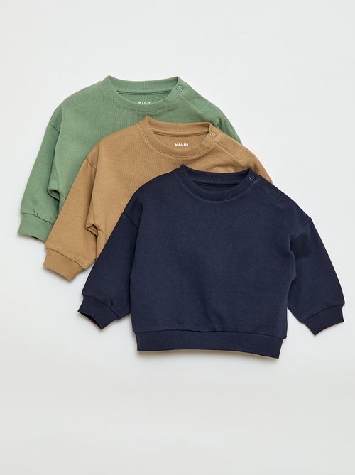 Lot de 3 sweats unis - Kiabi