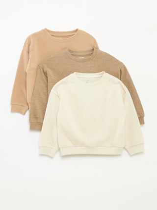 Lot de 3 sweats unis en molleton léger - 3 pièces