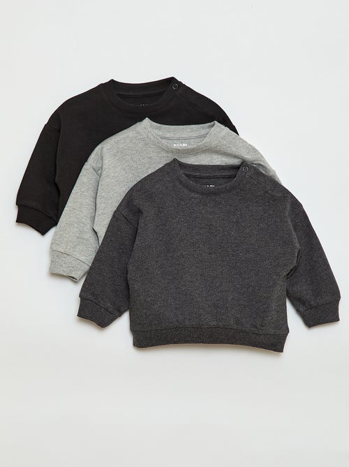 Lot de 3 sweats unis - Kiabi