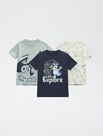 Lot de 3 t-shirt 'Bluey' manches courtes en coton