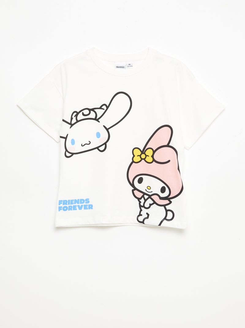 Lot de 3 t-shirt manches courtes 'Kuromi' en coton Blanc - Kiabi