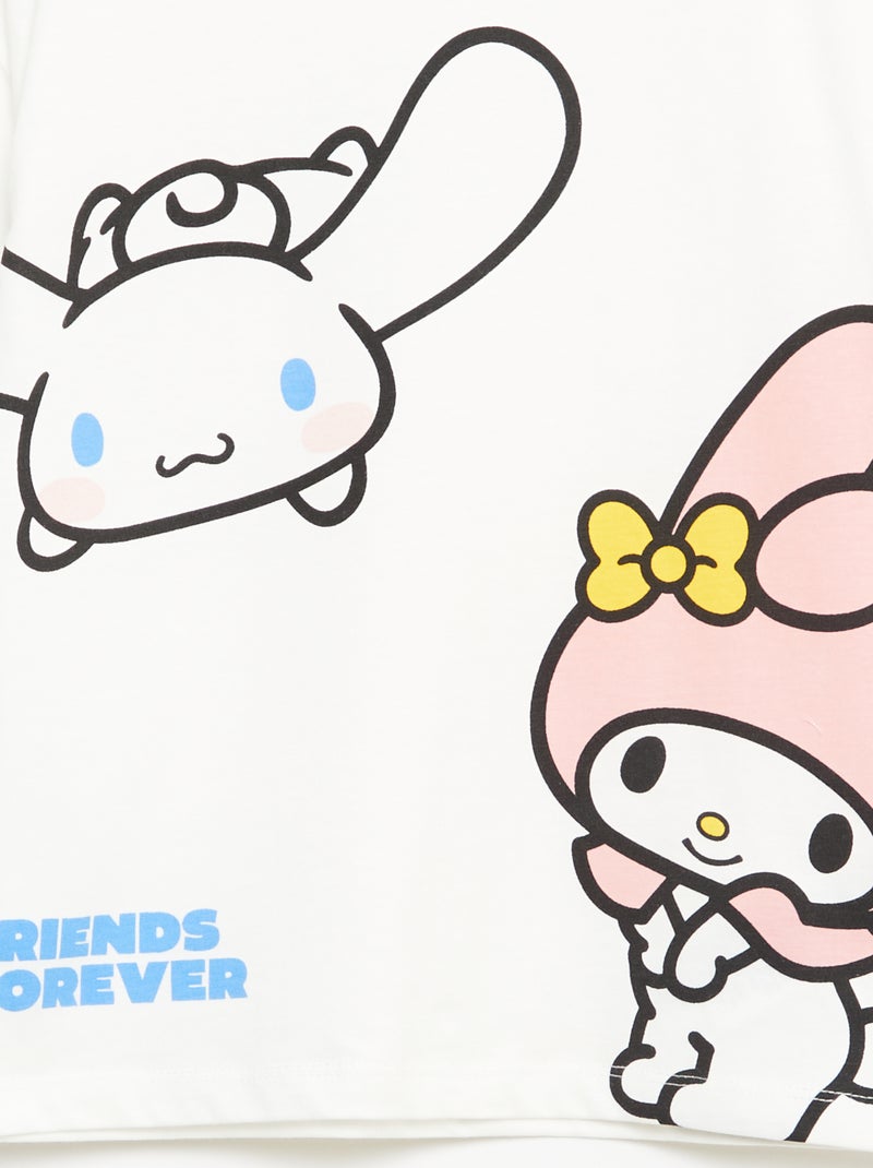 Lot de 3 t-shirt manches courtes 'Kuromi' en coton Blanc - Kiabi