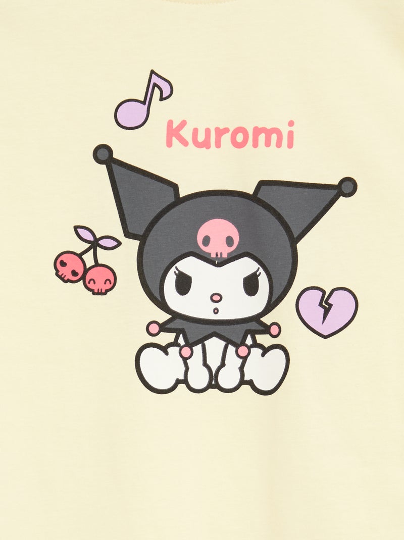 Lot de 3 t-shirt manches courtes 'Kuromi' en coton Blanc - Kiabi