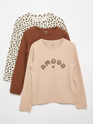 Lot de 3 T-shirts à manches longues