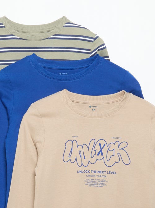 Lot de 3 T-shirts à manches longues - Kiabi