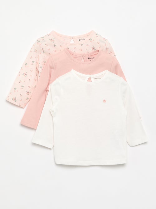 Lot de 3 T-shirts à manches longues - Kiabi