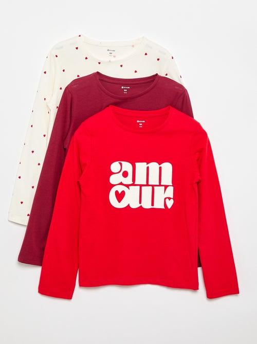 Lot de 3 T-shirts à manches longues - Kiabi