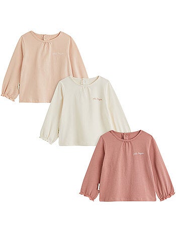 Lot de 3 t-shirts bébé manches longues