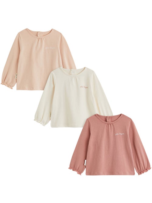 Lot de 3 t-shirts bébé manches longues - Kiabi Lot de 3 t-shirts bébé manches longues - Kiabi