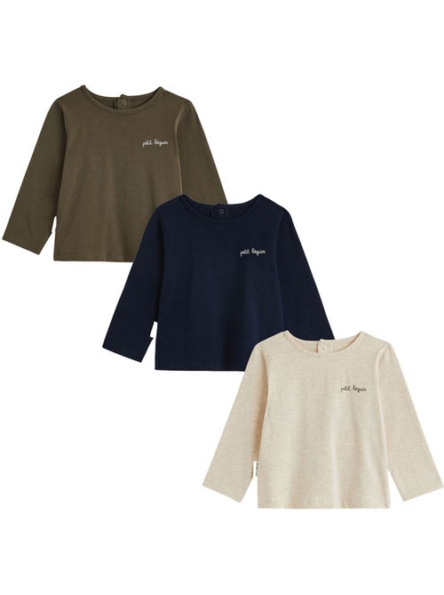 Lot de 3 t-shirts bébé manches longues - Kiabi Lot de 3 t-shirts bébé manches longues - Kiabi