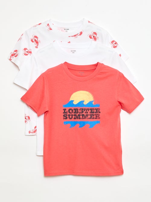 Lot de 3 t-shirts en coton - Kiabi