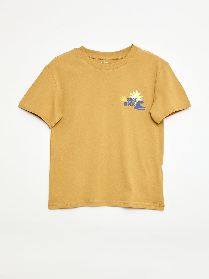 Lot de 3 t-shirts en coton Jaune - Kiabi