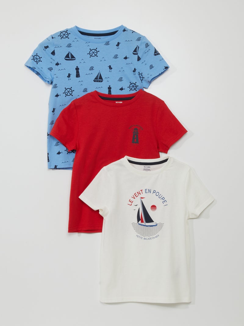 Lot de 3 t-shirts en jersey BLANC - Kiabi