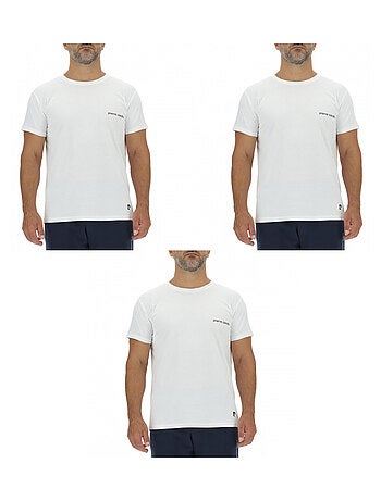 Lot de 3 T-shirts homme en coton uni col rond imprimé poitrine Pierre Cardin