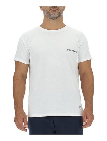 Lot de 3 T-shirts homme en coton uni col rond imprimé poitrine Pierre Cardin